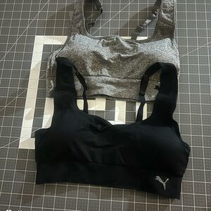 Puma Women's Black and Gray Sports Bra Set
